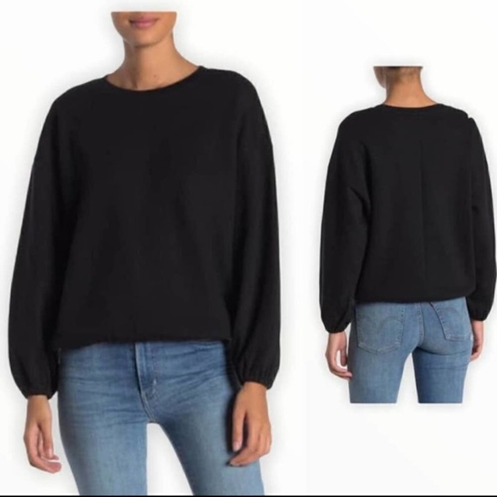 Elodie Ribbed Balloon Sleeve Sweater S